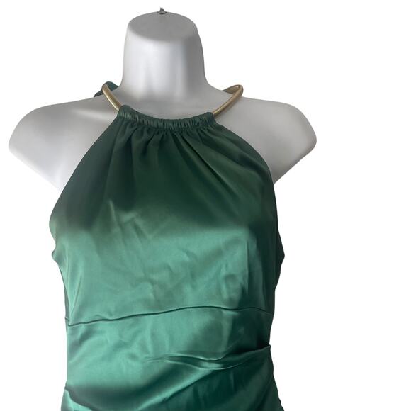 Cache Women's Size 2 XS Green Chain Neck Ruched Mermaid Formal Evening Dress - Picture 2 of 13